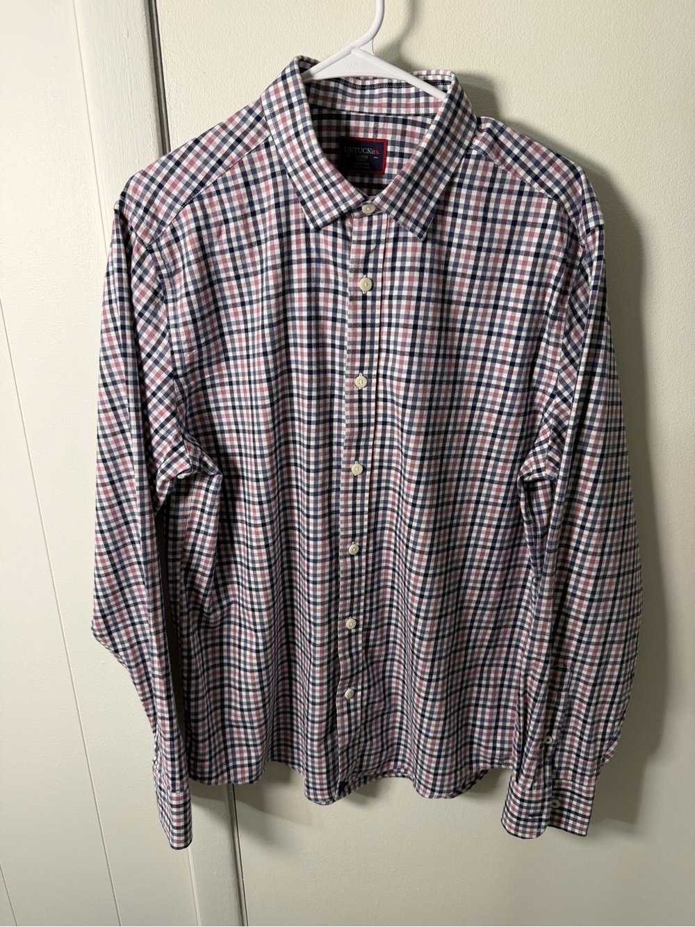 UNTUCKit Men’s Blue & Red Small Check Button-Down Shirt
